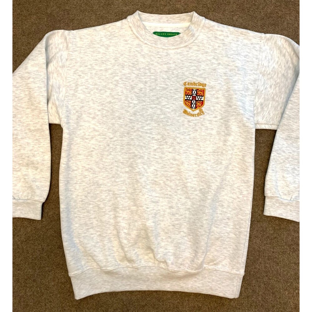 University Of Cambridge Sweatshirt Adult S Embroidered Heathered Terry Pullover